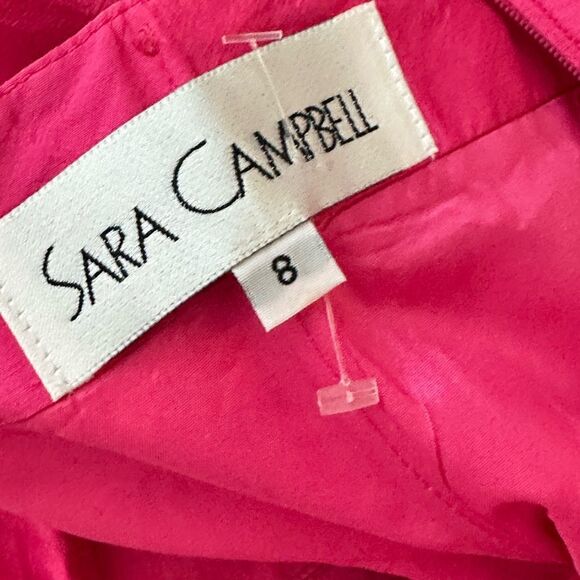 Sara Campbell Vintage 1980s Pink Silk Halter Midi Dress| Size 8 - Picture 8 of 10